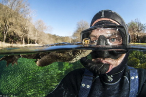 selfie with Gilbert (Buèges spring - France) by Mathieu Foulquié 